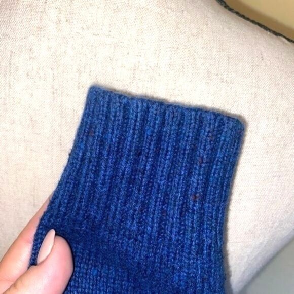 American Eagle Outfitters Sweater Womens S/P Blue Cotton Blend Elbow Patch - Picture 5 of 10